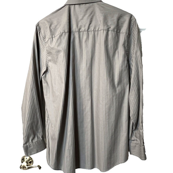 Kenneth Cole Reaction Slim Fit Size 16 32/33 Long Sleeve Stripe Button Shirt - Picture 2 of 6